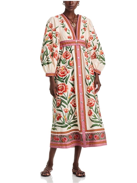 FARM Rio Dresses & Skirts - FARM Rio Ainika Floral Print Maxi Dress, Cream/Red, NWT 🇧🇷